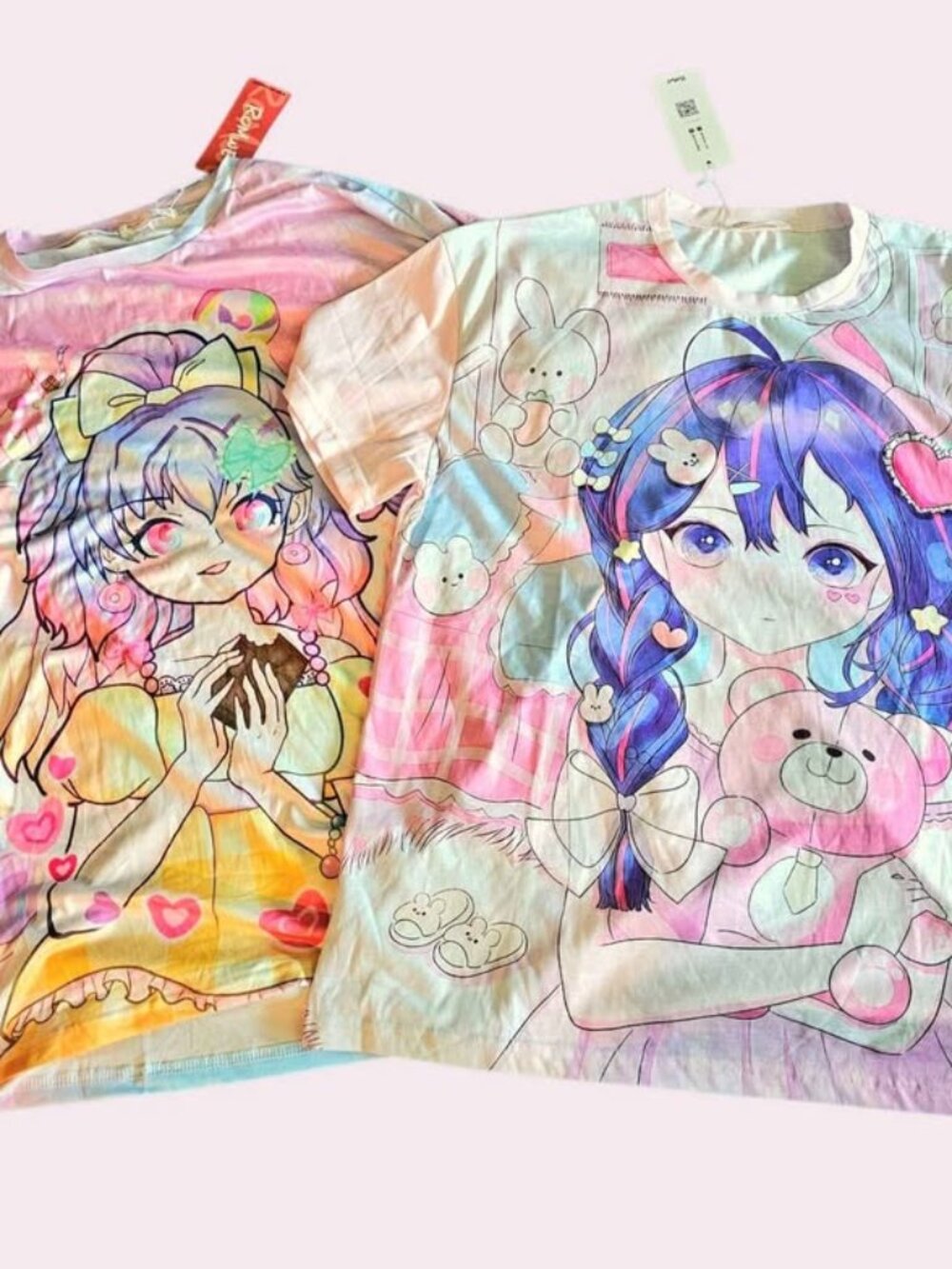 2 x  NWT ROMWE Anime Oversize Graphic Tees